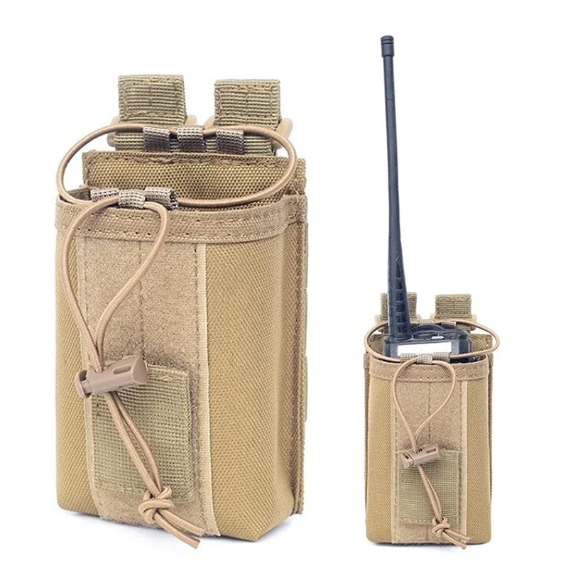 Molle Radio Pouch Radio Holster Tactical Duty Belt Radio Bag for Two Ways Walkie Talkie Adjustable Storage Hunting