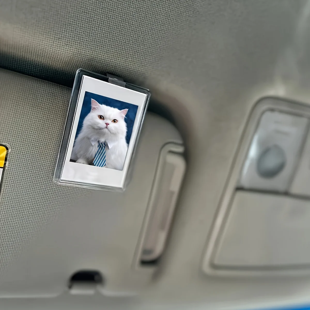1pc Custom Sun Visor Photo Clip Scratch Resistant Personalized Photo Frame Tool-Free Installation No Charging Required