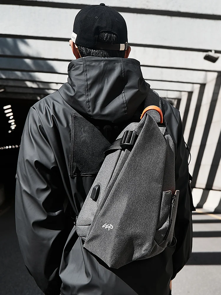 Street Style Men's Crossbody Bag Casual Multifunctional Chest Bag Nylon Material Large Size for Youth Leisure Scenarios