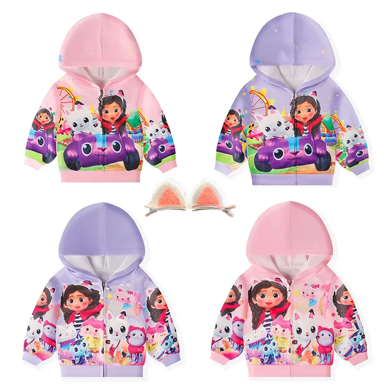 Kids Gabby Cats Hoodie Toddler Girls Gabbys Dollhouse Cosplay Baby Girls Long Sleeve Sweatshirt 2022 Autumn Children's Costume