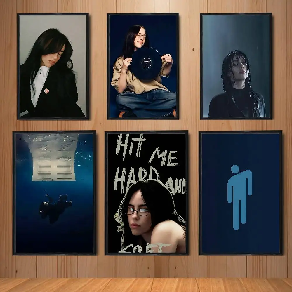 HIT ME HARD AND SOFT Billie Eilish Poster Prints Wall Art Picture Painting Gift Living Room Restaurant Bar Large Dec Sticker