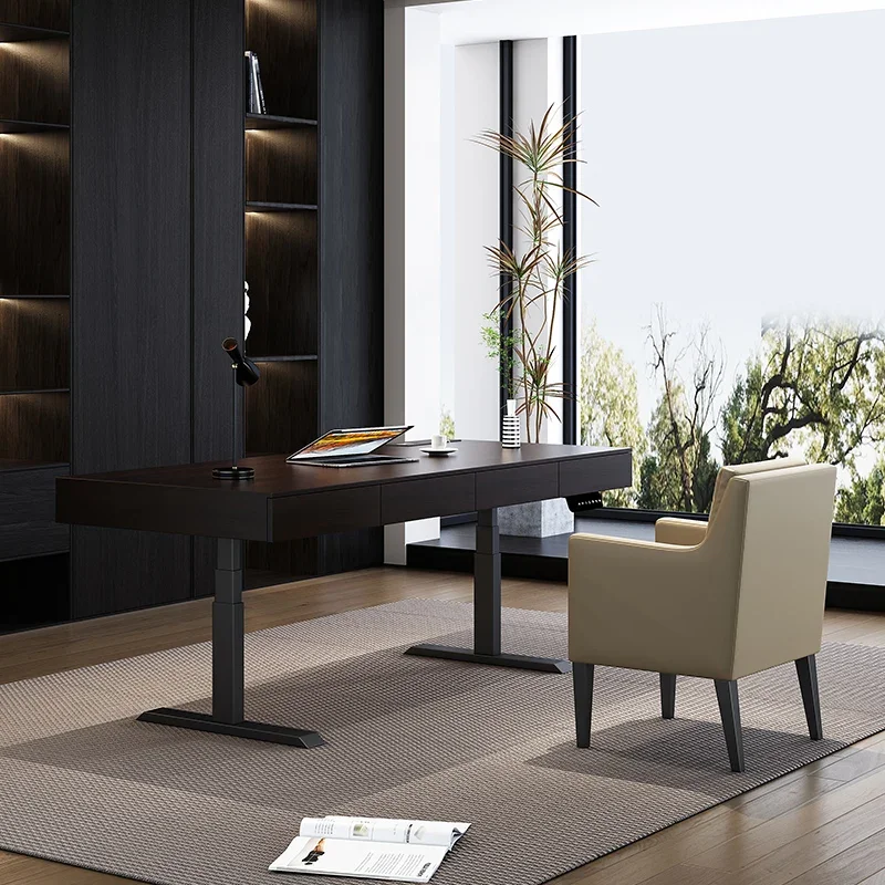 Solid Wood Electric Lift Computer Desk