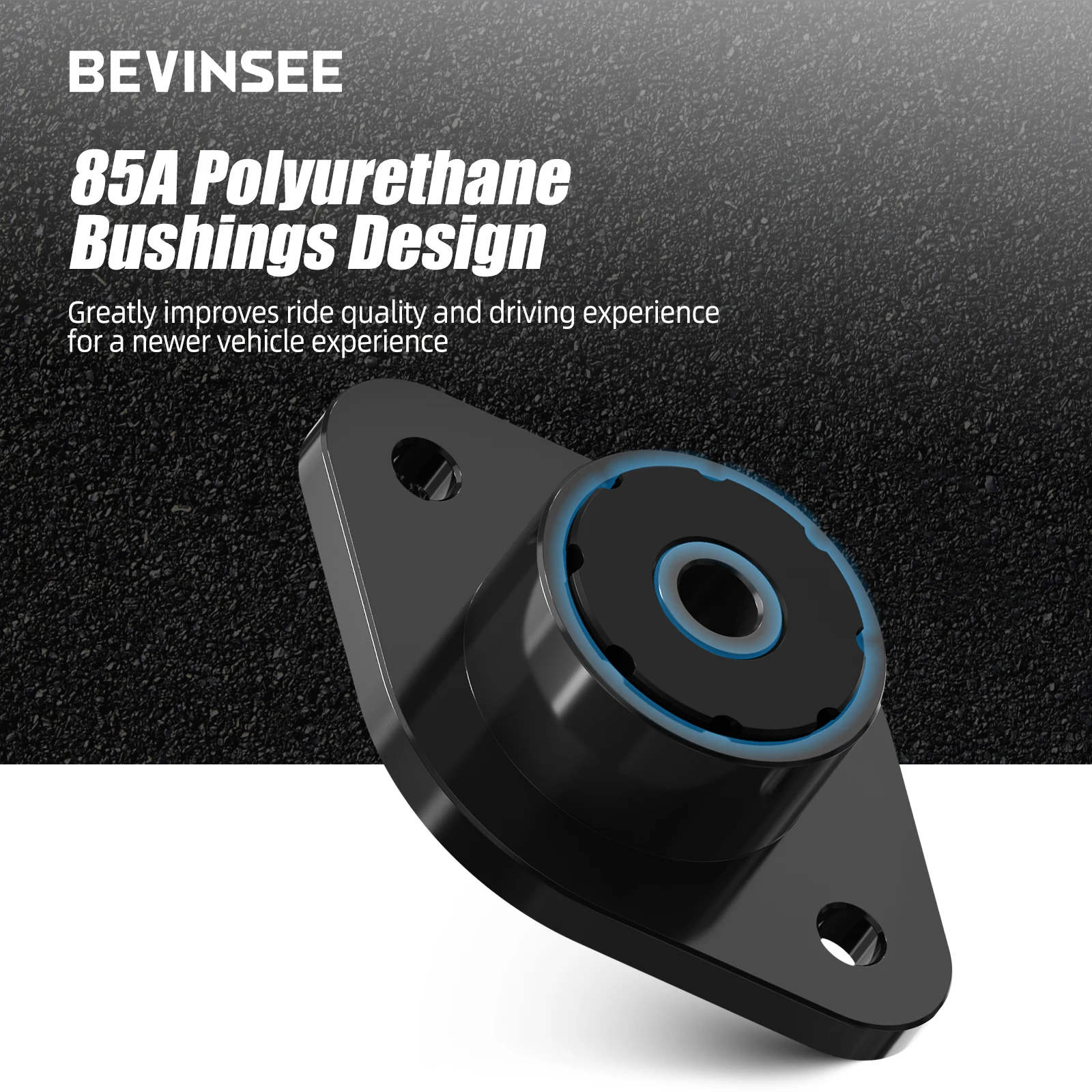 BEVINSEE Rear Polyurethane Shock Mounts & Reinforcements Plates for BMW E46 E36 E30 323 325 328 M3 Z3 Z4 E85