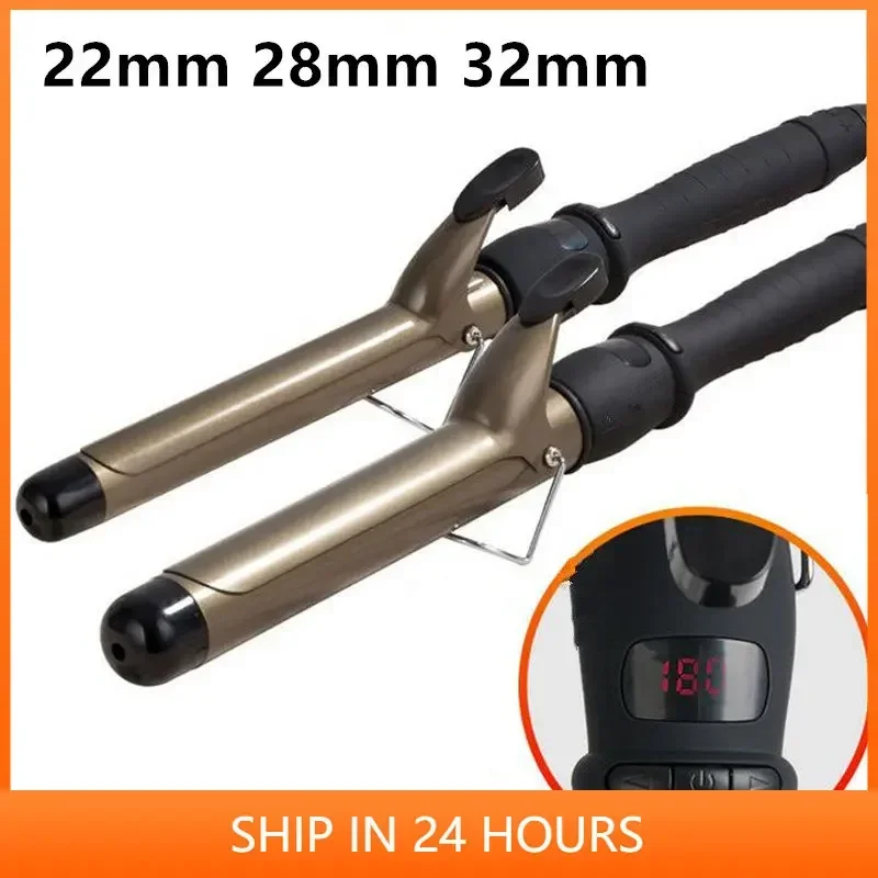

Professional 22mm 32mm LCD Hair Curler Adjustment Temperature Hair Curler Ceramic Curling Roller Wand Wavers Styling Tool