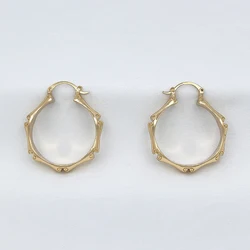 Hoop Earrings For Women Gold Plated Copper Geometric Round Glitter earring Jewelry Daily Wear Gifts