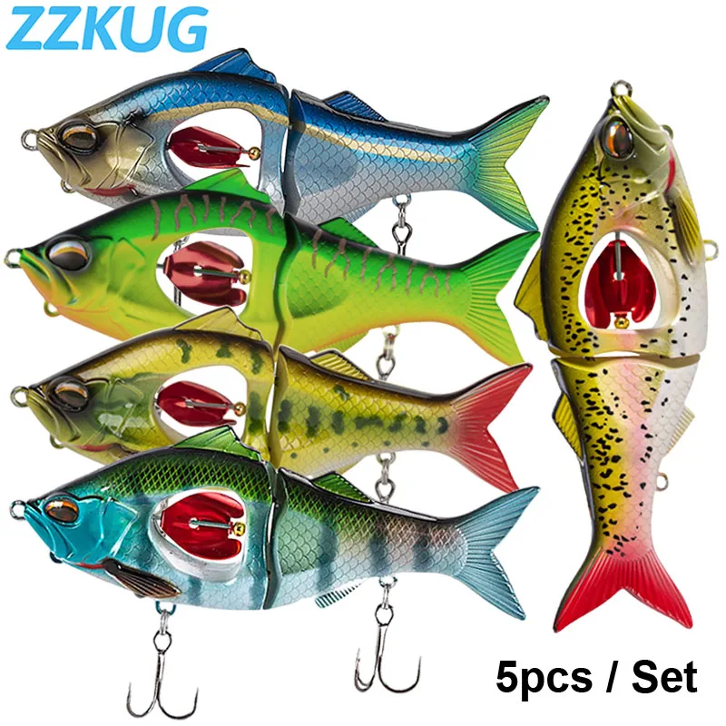 

ZZKUG 5pcs New Fishing Lure Artificial Fishing Long-range Throwing Accessories Bait Slow Sinking Crankbait Hard Propeller 113mm