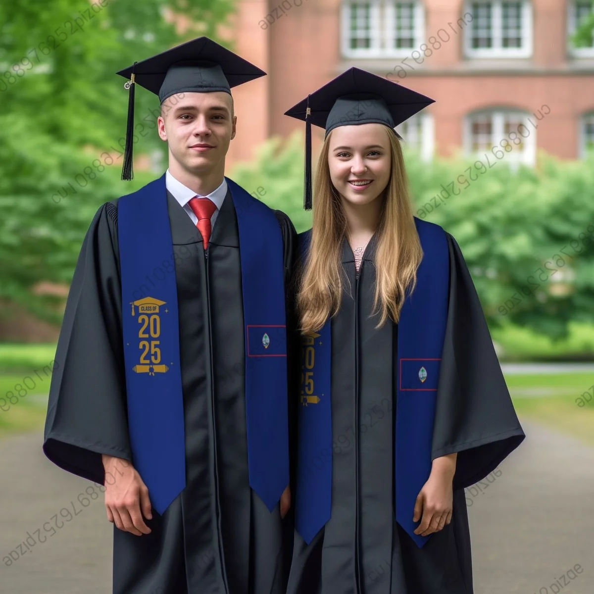 

New Guam Flag Unisex Top Print Graduation Stole Sash Adult Plain Graduate Honor Stole Class of 2025