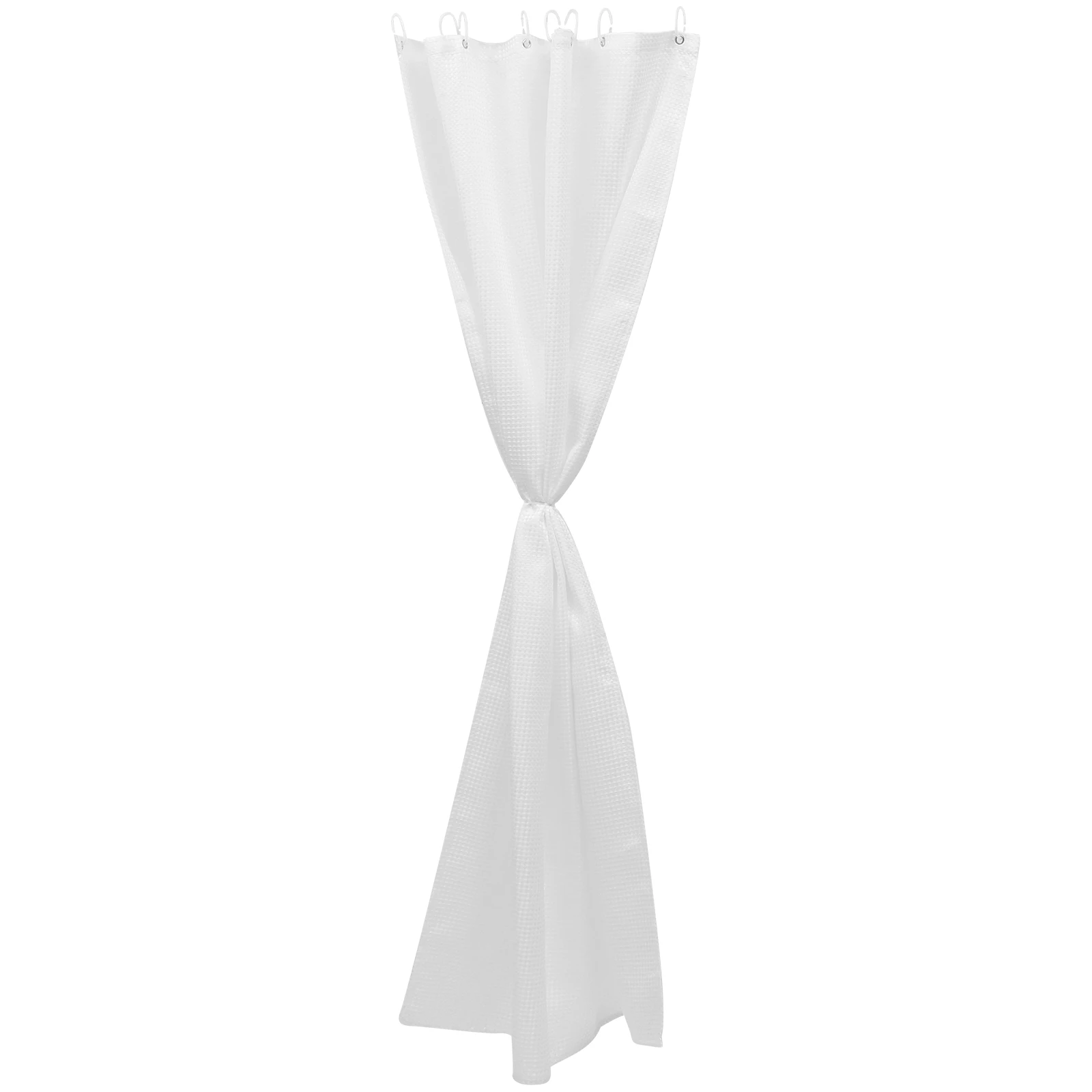 

Polyester Waterproof Shower Curtain Solid Color Hanging Bathroom Curtain Hooks Practical Bath Decoration