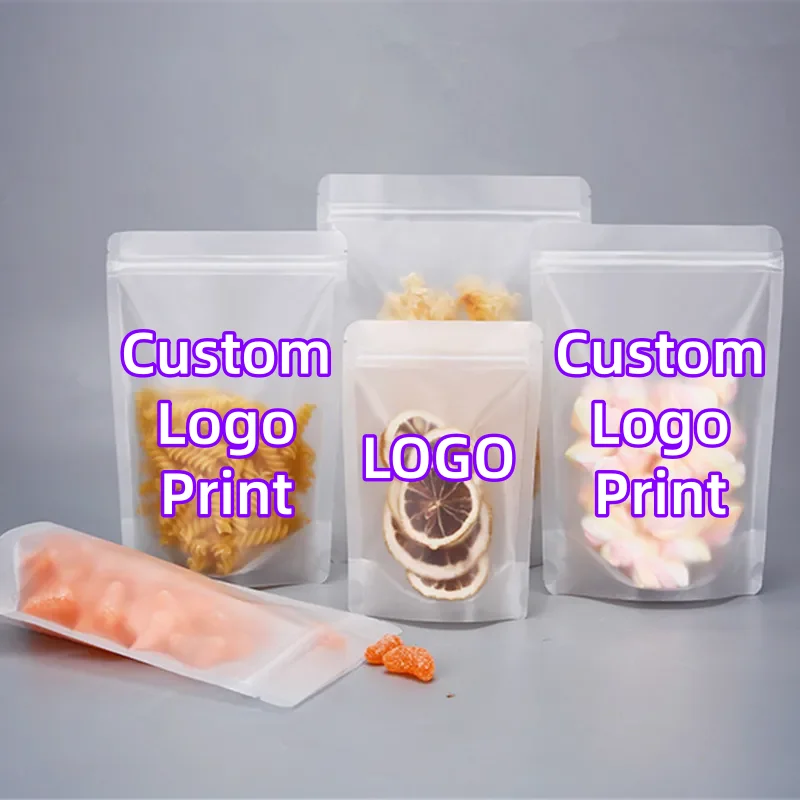 

100PCS Stand up Matte Plastic Ziplock Package Bag Doypack Forsted Plastic Coffee Chocolate Vegetables Fruits Storage PouchesS