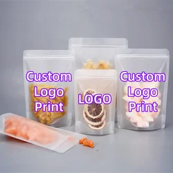 100PCS Stand up Matte Plastic Ziplock Package Bag Doypack Forsted Plastic Coffee Chocolate Vegetables Fruits Storage PouchesS