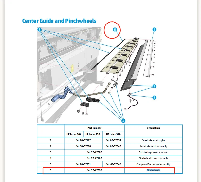 B4H70-67099 PinchWheel Kit For H -P Latex 260 280 310 330 360 370 335 365 375 110 115 Latex 560 570 Printer Plotter Parts POJAN