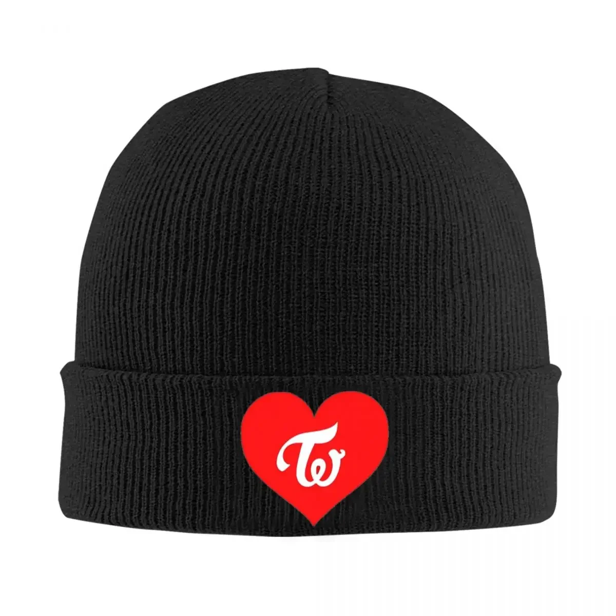 Twiceed Heart Logo Knitted Hat Beanie Autumn Winter Hat Warm Hip-hop K-Pop Dance-Pop Cap for Men Women Gifts