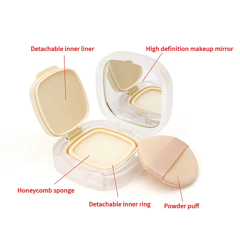 Air Cushion Foundation DIY Box 1Pc Empty Puff Box Portable Mirror for Bb Cream Cosmetic Makeup Case Container with Powder Sponge