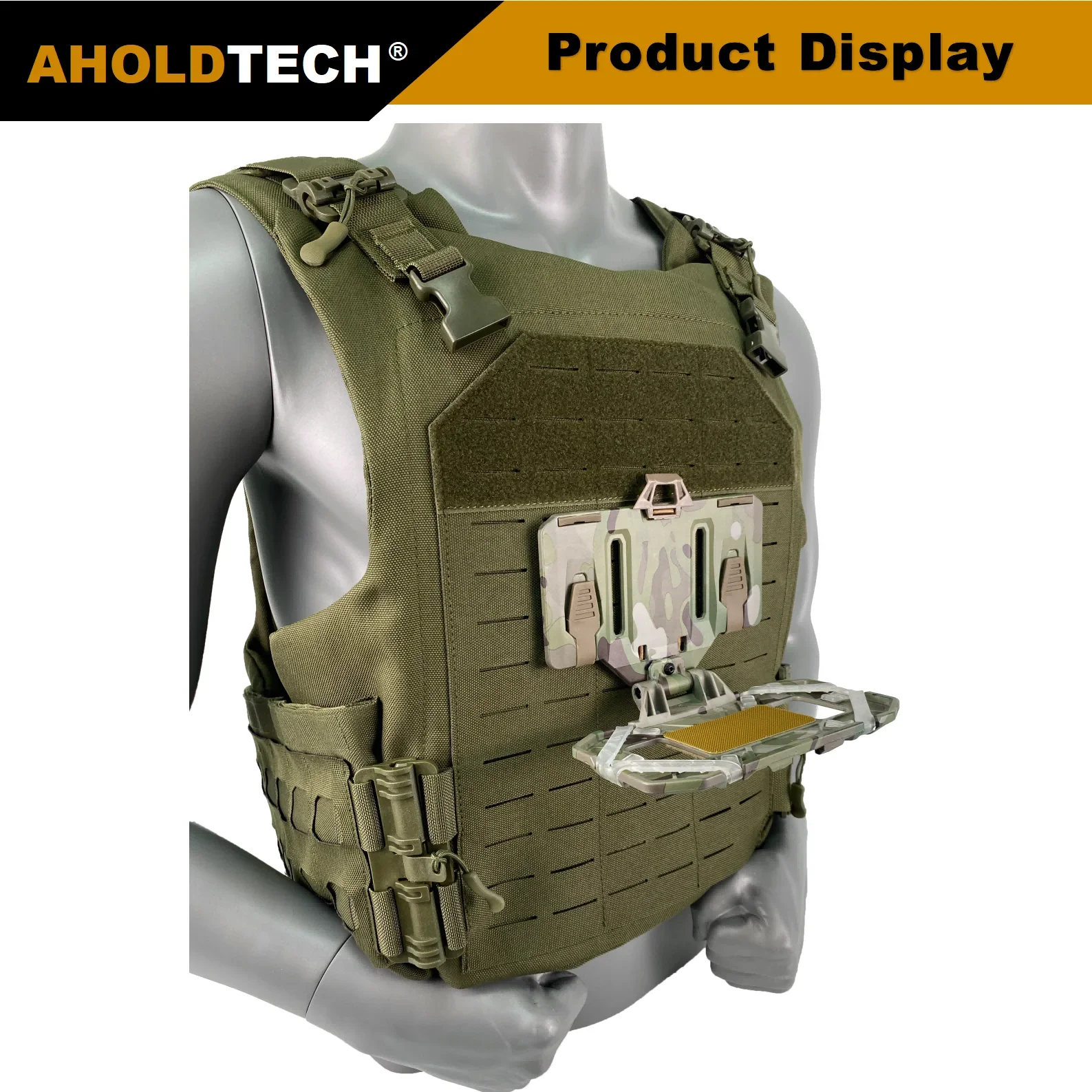 Imagem -06 - Aholdtech-tactical Universal Leve Molle Placa de Navegação Móvel Peito Pendurado Suporte Móvel Bolsa de Telefone Dobrável