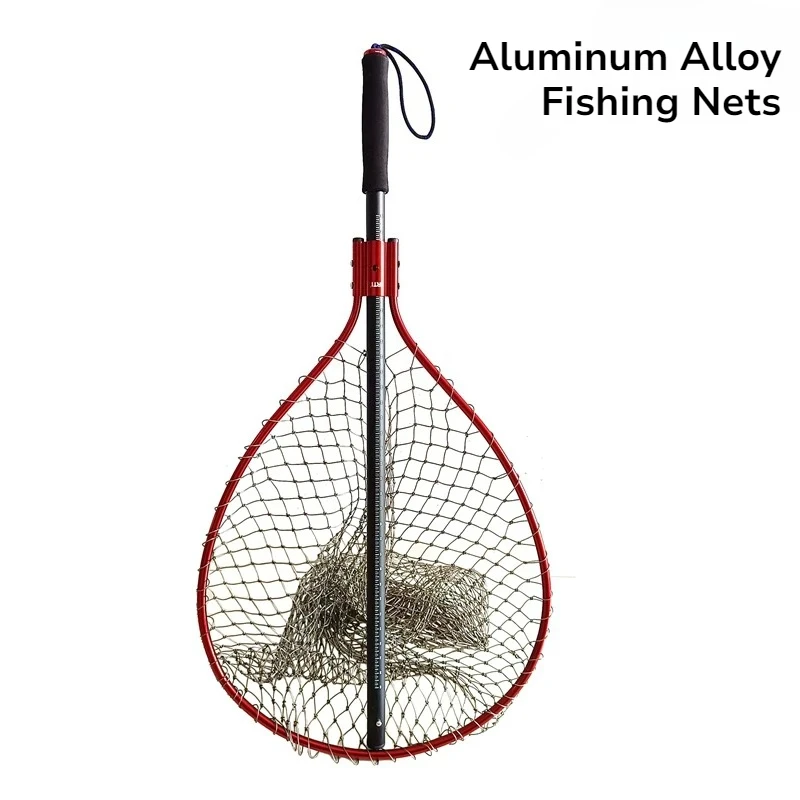 

Aluminum Alloy Fishing Nets Professional Thickened Sturdy Stable Durable Retractable Landing Net Fishing Equipment Accessories