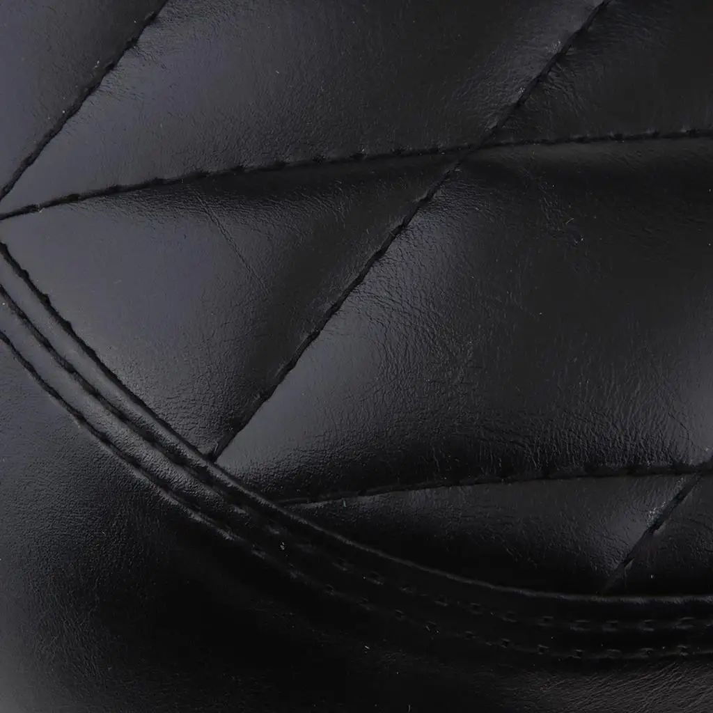 Motorcycle Seat Rhombus Vintage Cushion Cafe Racer Saddle Long Black Soft Leather Universal Seat for Retro Bike Restoration