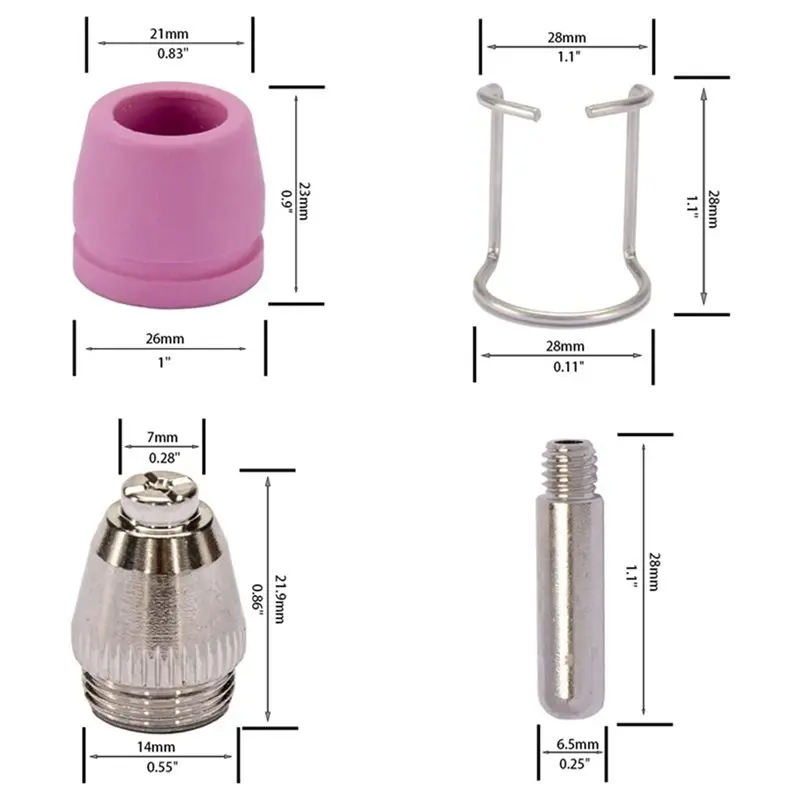 ABHI-100X AG60 SG-55 WSD-60 Plasma Cutter Cutting Torch Tip Nozzles Consumables Kit Plasma Cutter Accessories 50PK