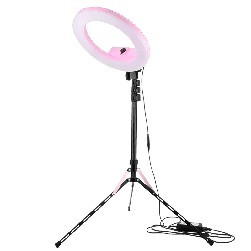 20W 14inch phone and led camera light studio with tripod makeup led photographic selfie circle ring light for Video