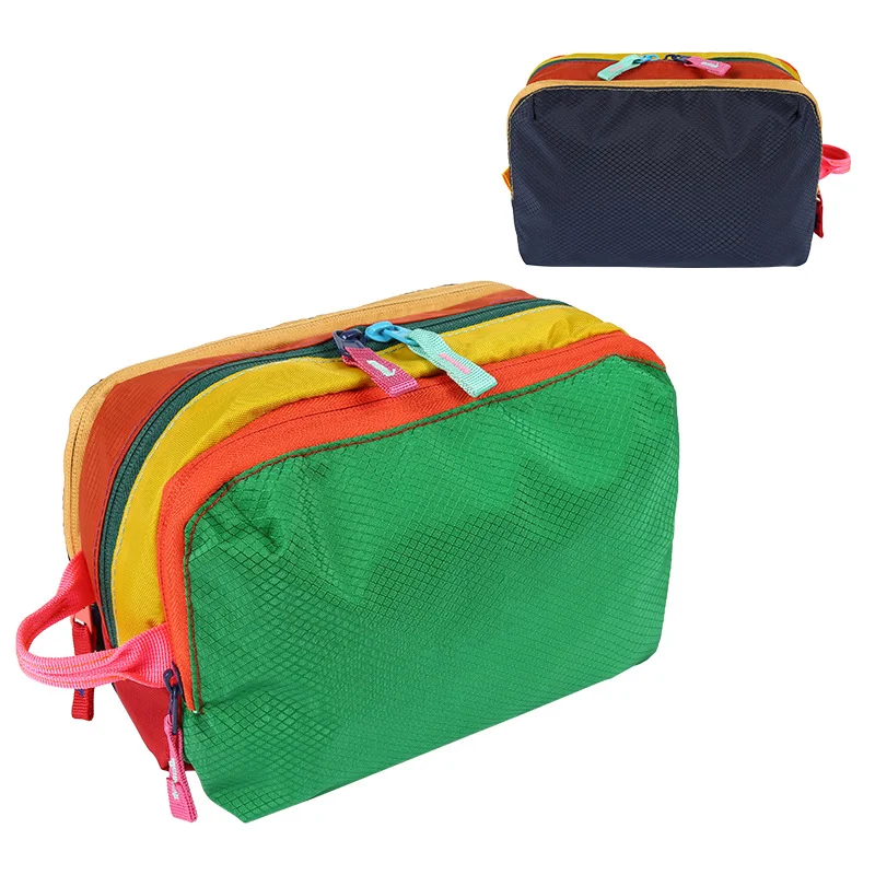 Dopamine Color Multi‑Compartment Toiletry Bag Layered Travel Organizer Bag Large Capacity Makeup Storage Pouch For Makeup Brushe