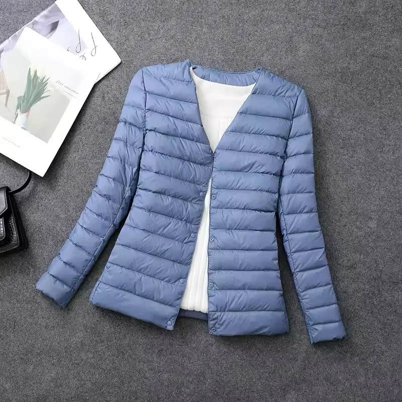 Plus Size weibliche leichte Ente Daunen matt Stoff leichter Mantel warme Frauen Wind jacke Parka Damen Daunen jacken – Detail 18