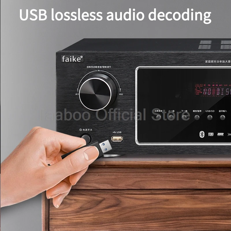 Leistungs verstärker Bücherregal Hifi Fieber Surround Audio Amp USB Bluetooth 5,0 Heimkino Hoch leistungs verstärker mit Fernbedienung