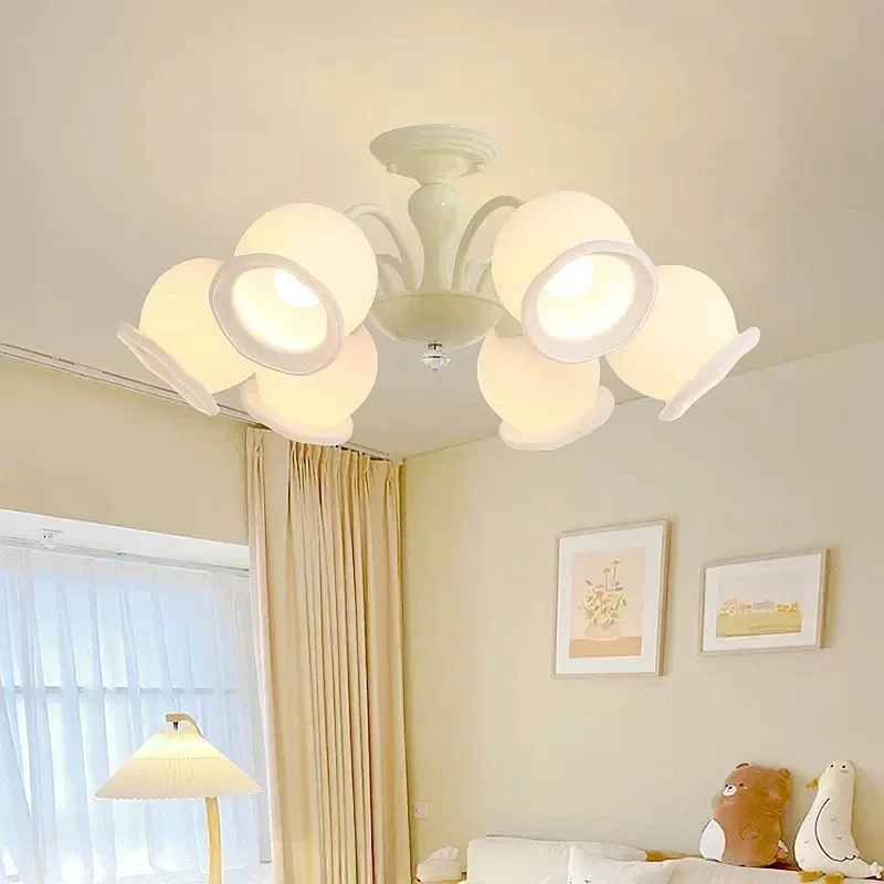 Cream wind bedroom ceiling lamp living room warm countryside lily of the valley children princess room romantic medieval french