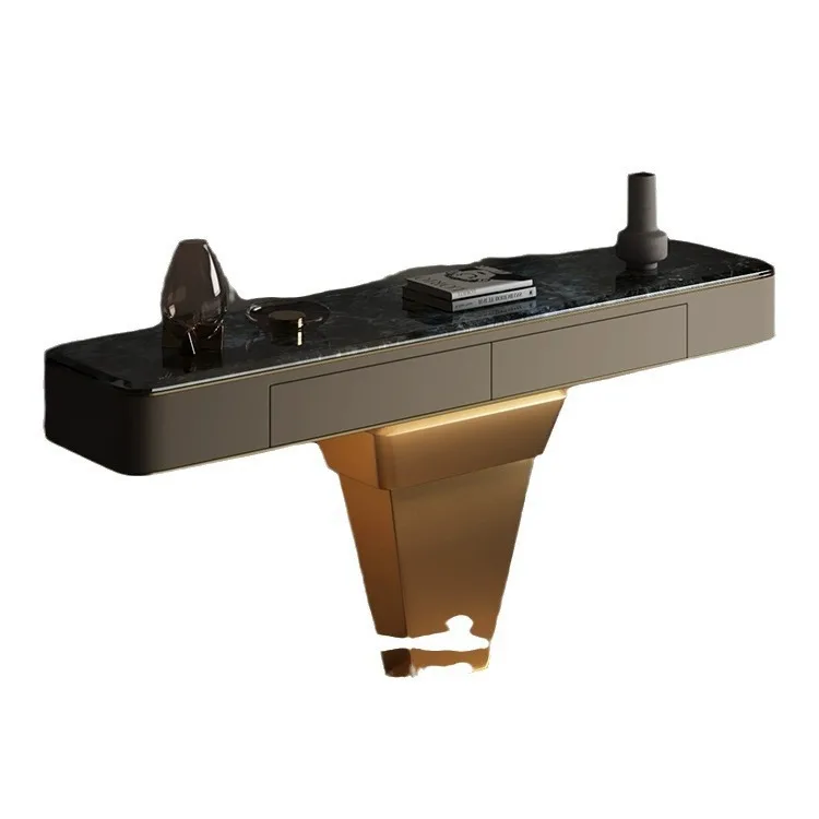 

Light luxury entrance cabinet Italian minimalist entrance table entry high-end household rock slab entrance table