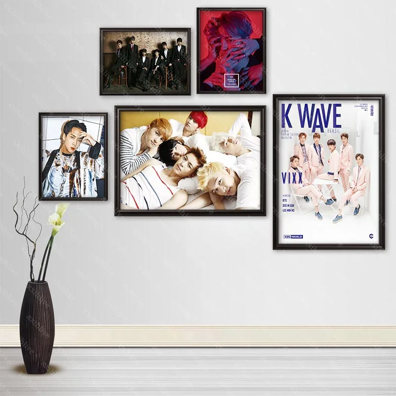 Custom KPOP Singer Combination VIXX Silk Cloth Canvas Poster Home Decoration Wall Art Fabric Poster Print More Size 40x60cm