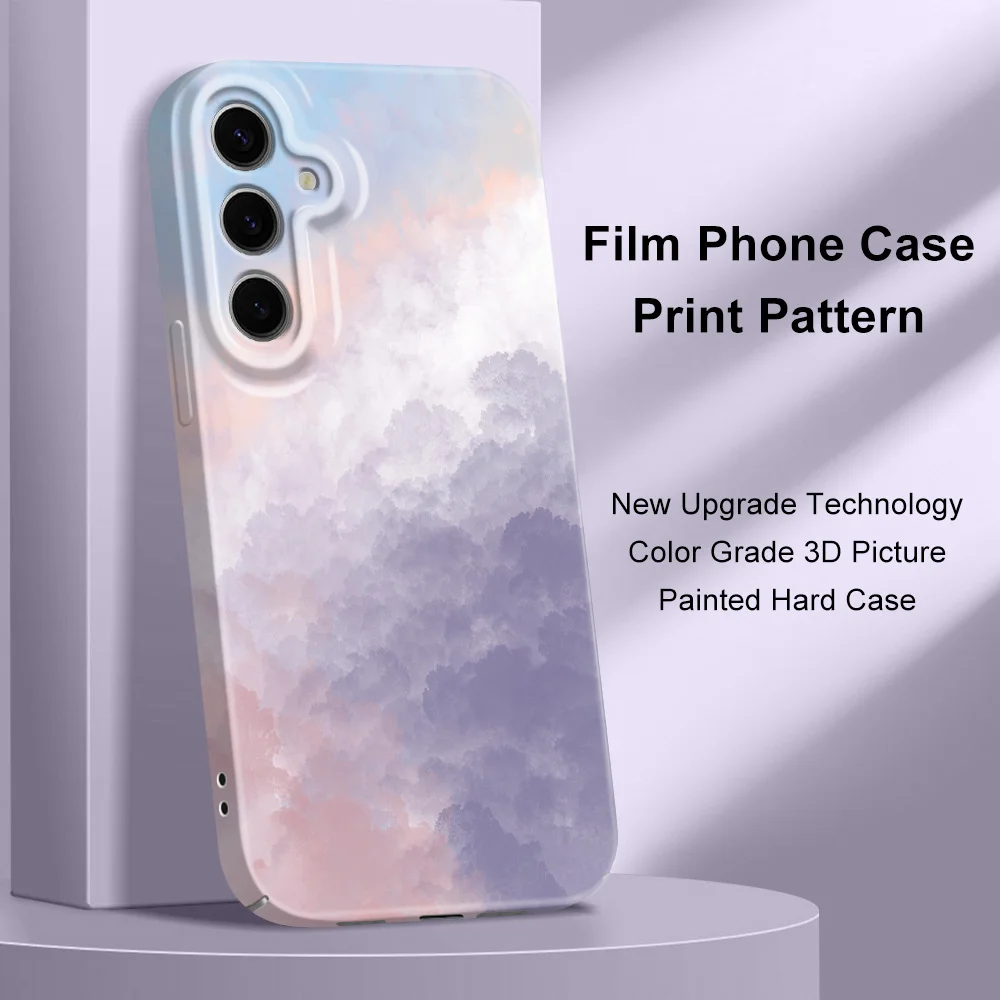 Texture Clouds Phone Case For Samsung Galaxy S25 S24 S23 S22 S21 S20 Plus Ultra FE 5G Film Hard Cover
