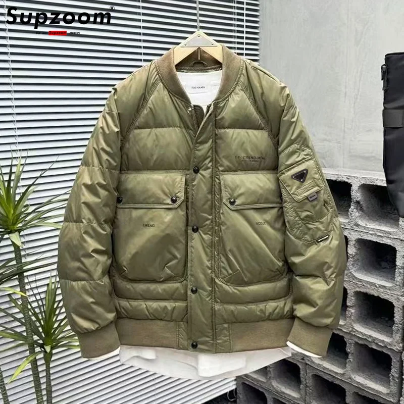 Supzoom New Arrival Hot Stand Collar Coat Baseball Uniform Zipper Cotton Liner Rib Sleeve Loose Brand Clothing Bomber Jacket Men