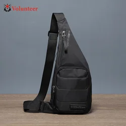 VOLUNTEER Chest Bags for Men 2023 New Casual Versatile Fashion Solid Single Strap Trip Waterproof Oxford Crossbody Bags 1713-17
