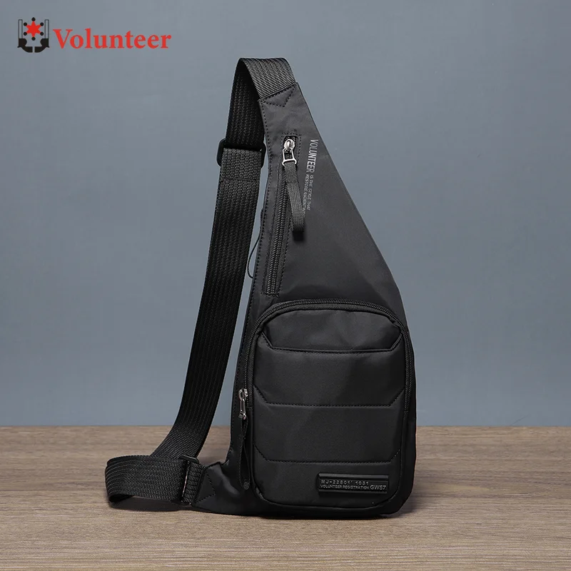 VOLUNTEER Chest Bags for Men 2023 New Casual Versatile Fashion Solid Single Strap Trip Waterproof Oxford Crossbody Bags 1713-17