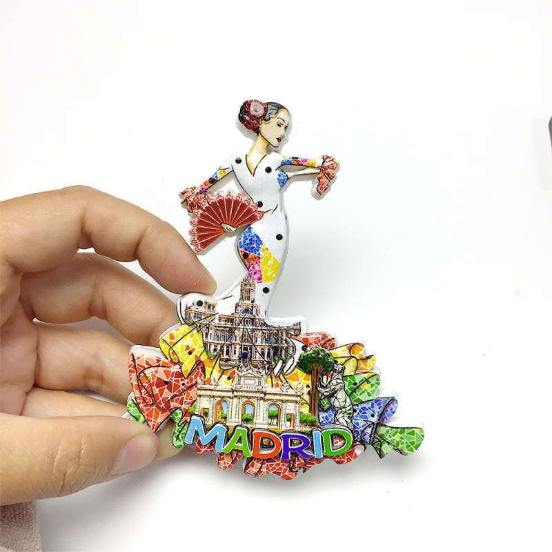 

Madrid, Spain City Architecture Scenery Dancer Fridge Magnet Travel Home Decoration Collectible Souvenir