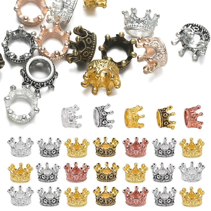 20PCS/Set Colorful Metal Crown Gold Silver Available Bracelet DIY Earring Pendant Decorative Beads Suitable for Jewelry Make ZYF