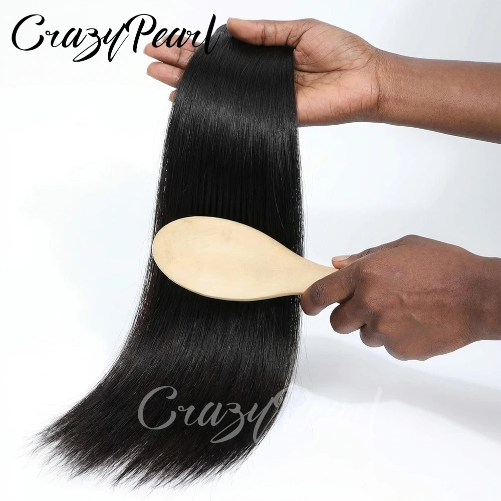 

Straight Hair Bundles Brazilian Virgin Human Hair Weave 3 Bundles Natural Black Remy Hair Extensions Double Weft 10-30 Inch