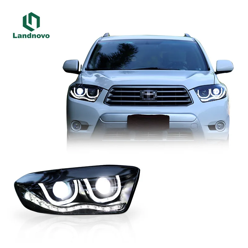 Muhuang High Quality Car Led Head Light Lamp For Toyota Highlander 2009-2011 Assembly Upgrade Front Led Light Headlight Headlamp