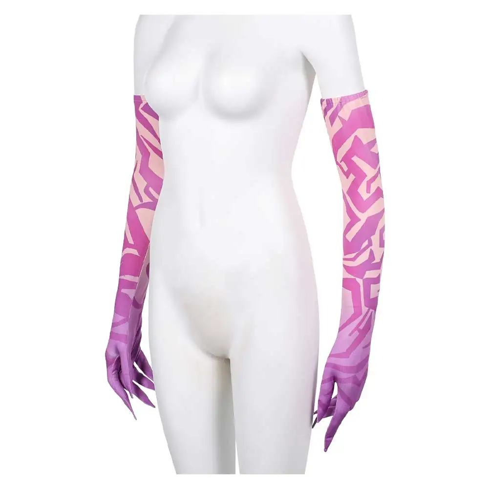 Demon Hunter of KPop Rumi Cosplay Purple Gloves with Sleeve Long Gloves Costume Accessories Women Halloween Carnival Party Props - Image 2