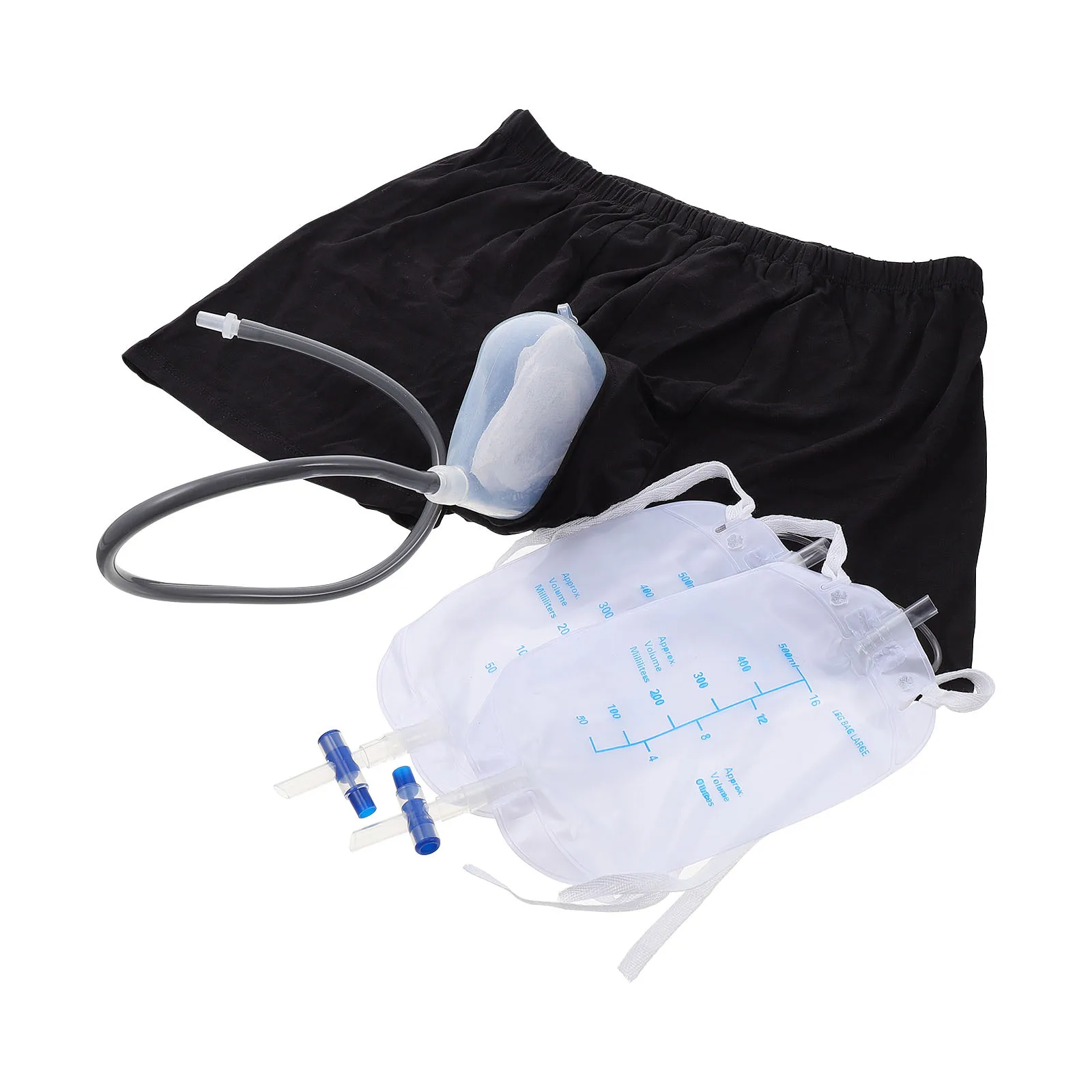 

1 set Leak Proof Pants For Men Male Urinals Underwear Reusable Cotton Urinal Pant With Urine Collector Bag Elderly Incontinence