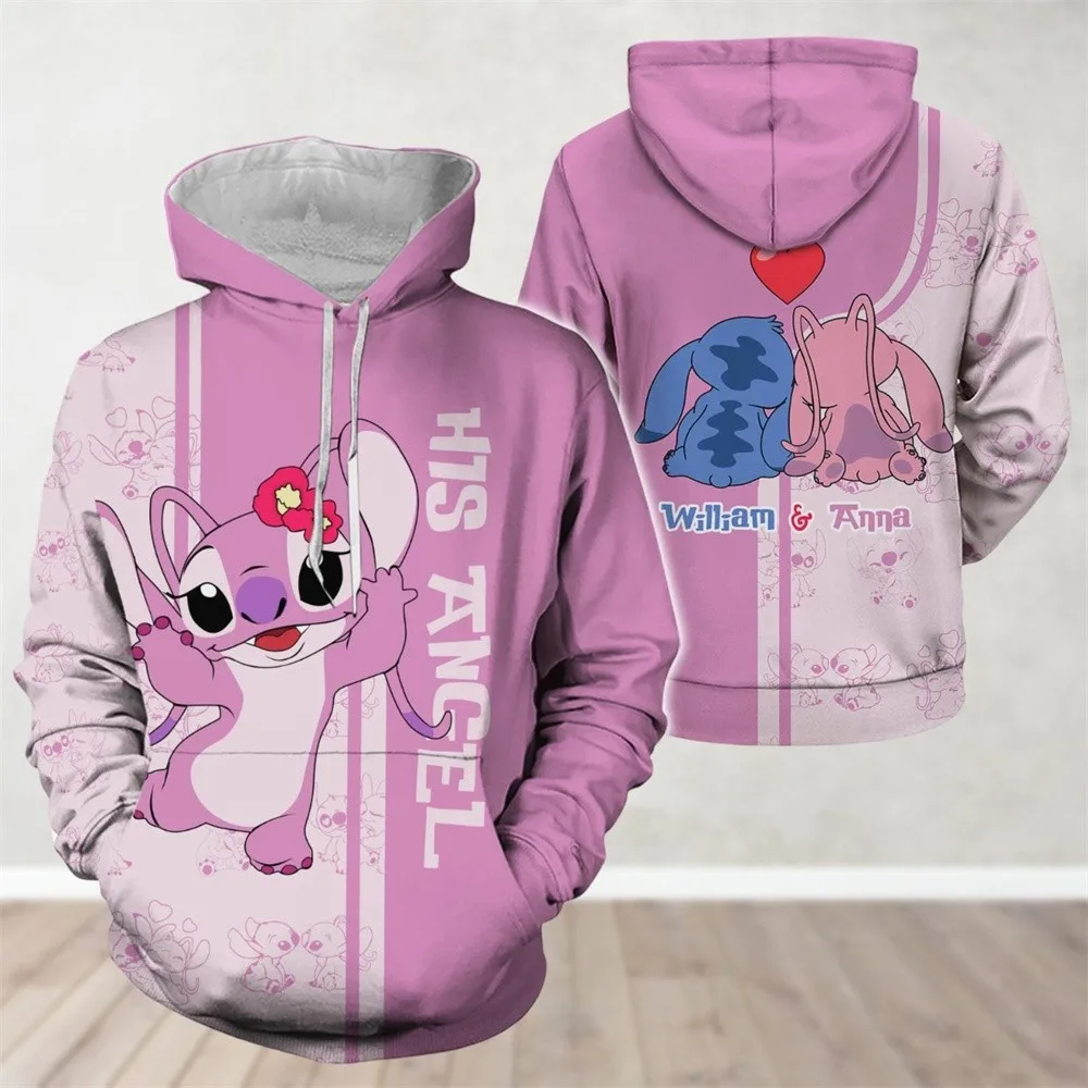 غرزة الملاك ثلاثية الأبعاد طباعة البلوز الرياضة الرجال النساء عادية فضفاض الشارع Harajuku Y2K طويلة الأكمام زوجين هوديي الملابس الشتوية #6