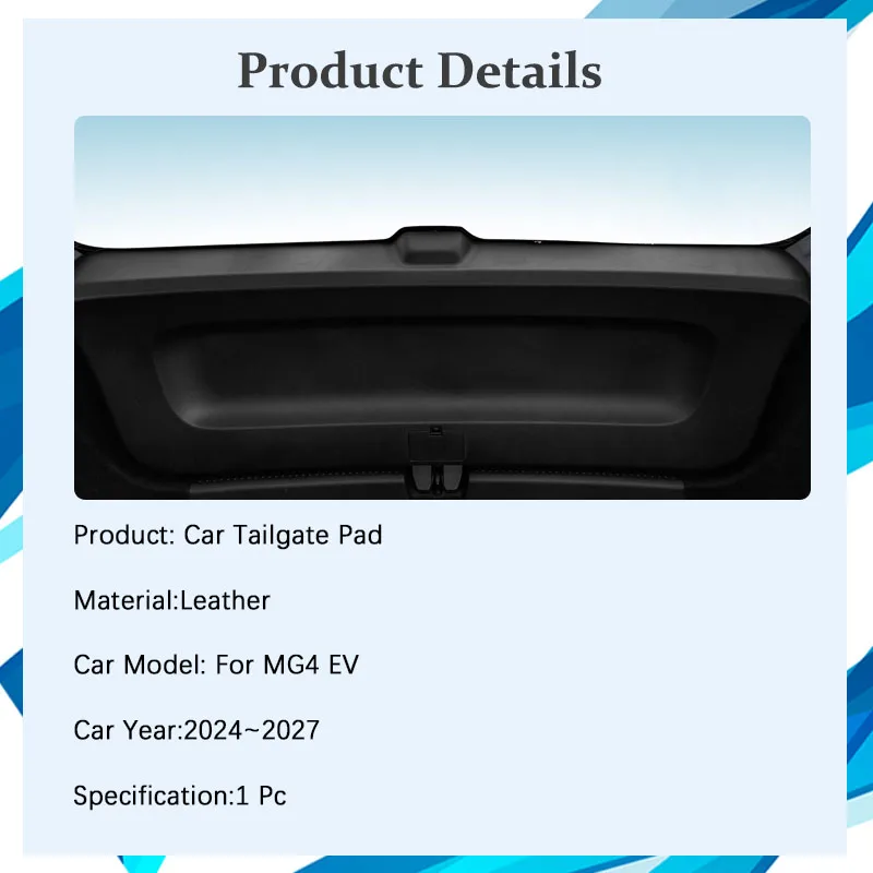 For MG4 EV Electric MK2 2026 2027 Car Tailgate Pad Anti-dirty Trunk Door Mat Leather Cover Cargo Boot Tail Gate Rugs Acesssories
