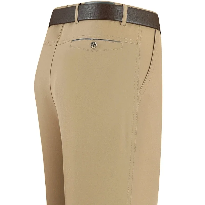 MRstuff-Pantalon FjThin pour hommes d\'âge moyen, décontracté, couleur unie, taille haute, surintendant, 2024