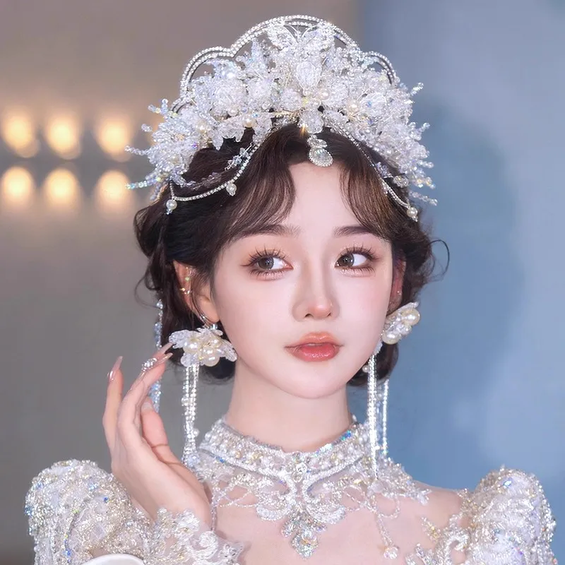 Handmade Princess Hair Crown Royal Bride Headwear Wedding Accessory Marriage Dress Hair Accessories