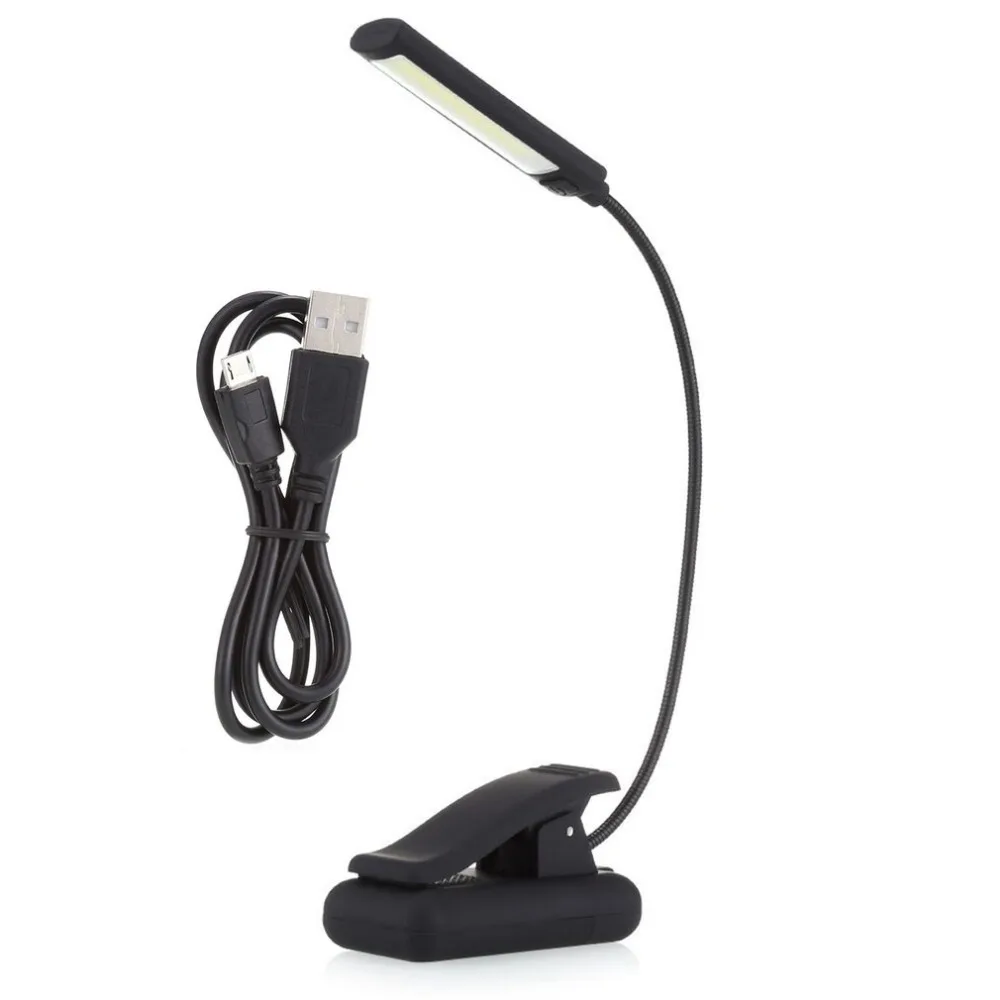 Luz LED de lectura con Clip regulable, luz nocturna portátil, 6W, USB, para ordenador portátil, Notebook, Piano, cabecera de cama, escritorio