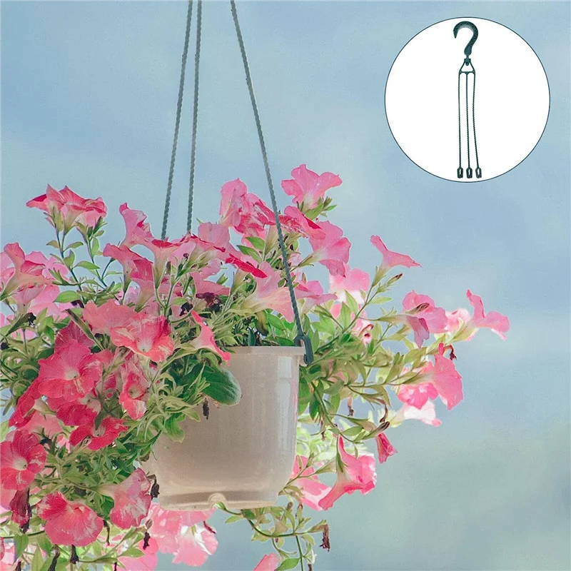 

ABHG-5 PCS Plastic Hanging Chains For Planters 360°Rotatable Hanging Basket Hooks Planter Holder Flower Plant Pot (Green)