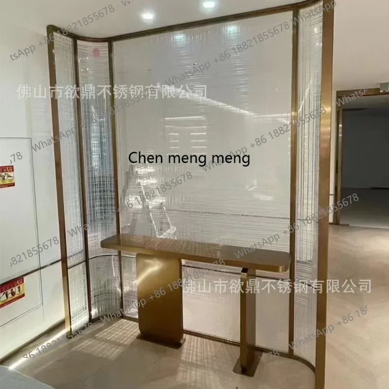 D5556 s6601 curved glass partition dining room sofa blocking stainless steel screen home improvement living room decorative seat