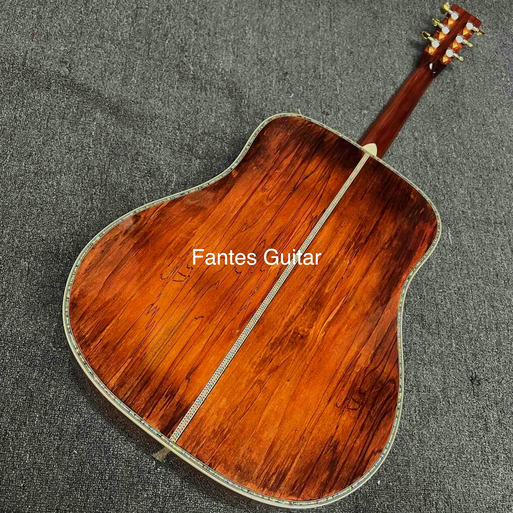 

Изготовленная на заказ 41-дюймовая акустическая гитара Dreadnought D-45R типа Rottenwood, вставки из ушка, переплет