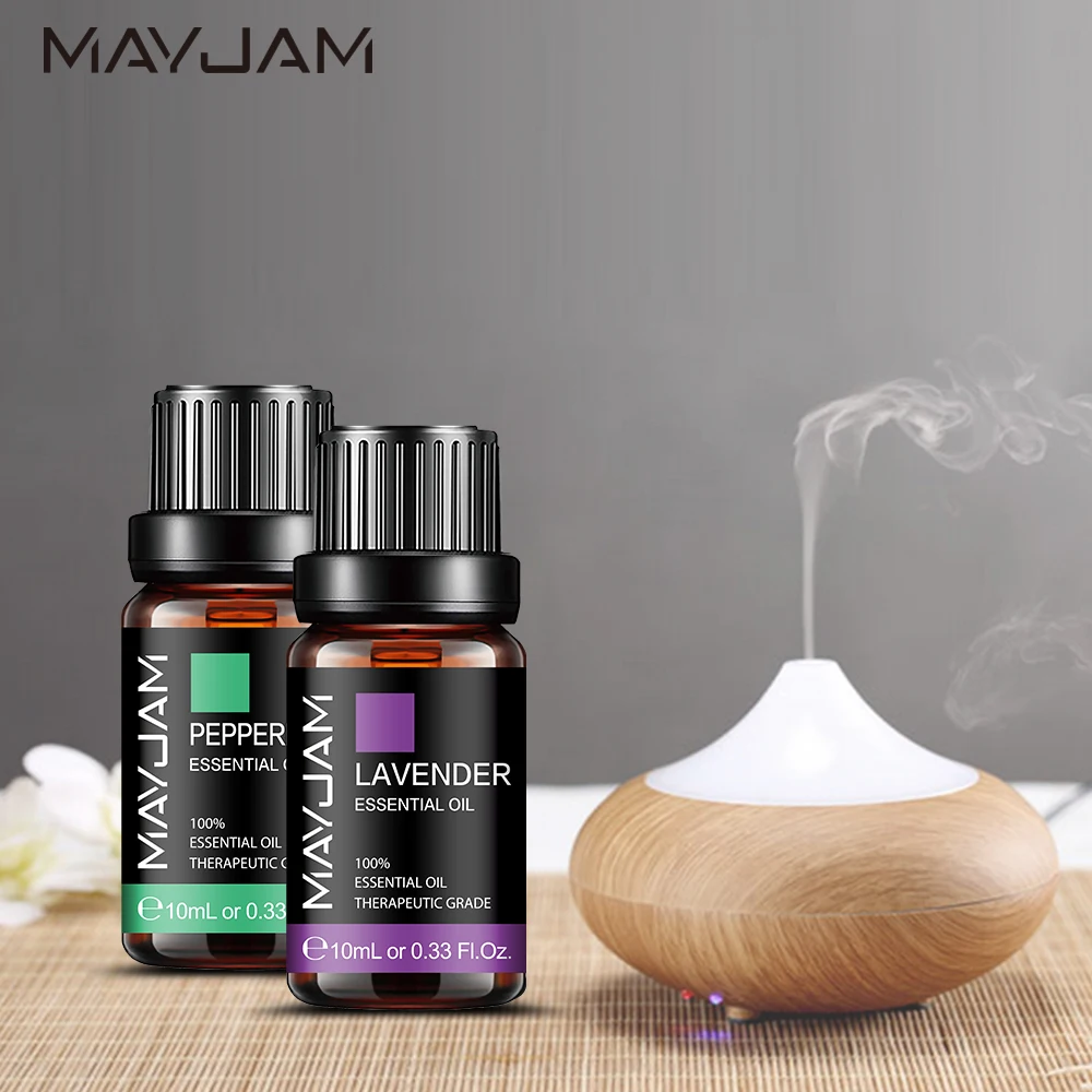 MAYJAM 10ml 6 Bottles Pure Essential Oils For Humidifier/Diffuser/Candle Making/Air Freshener