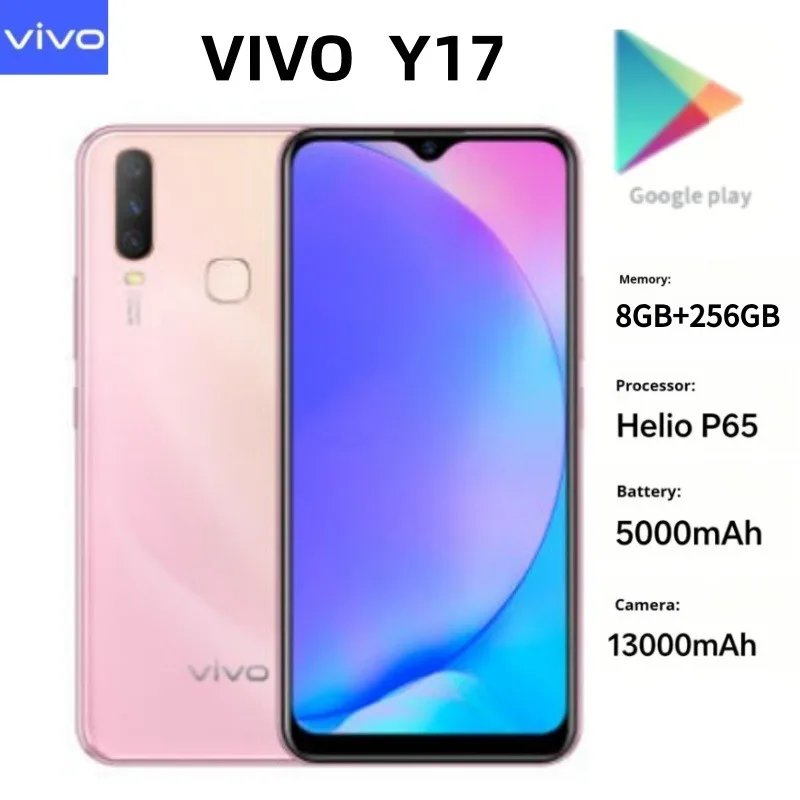 Best‑Selling 2026 Brand New VIVO Y17 Unlocked Mobile Phone 8GB RAM 256GB ROM Triple Rear Camera 5000mAh Endurance Battery
