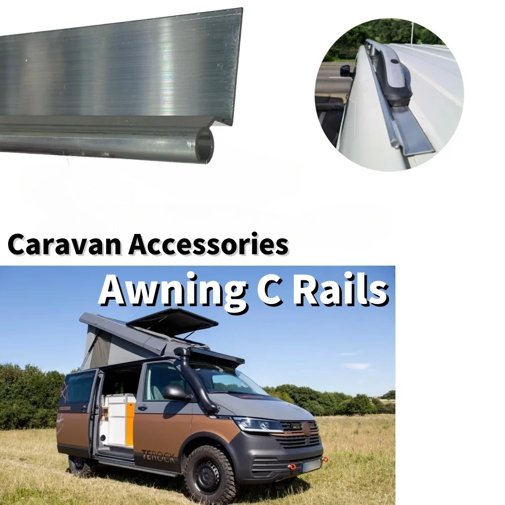 4x60cm Caravan Awning C Rails Channel Camper Tent Accessories For Vw T5 T6 Swb Transporter Camper Roof Bars Pop Top