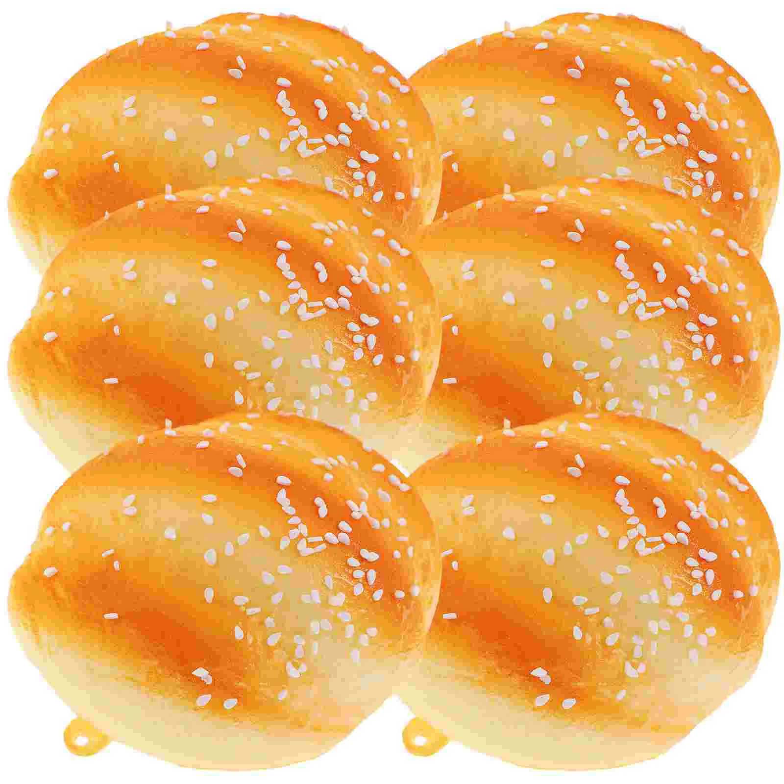 6 Pcs Bread Model Decoration Photography Pastry Cake Shop Stage Property Simulation Children